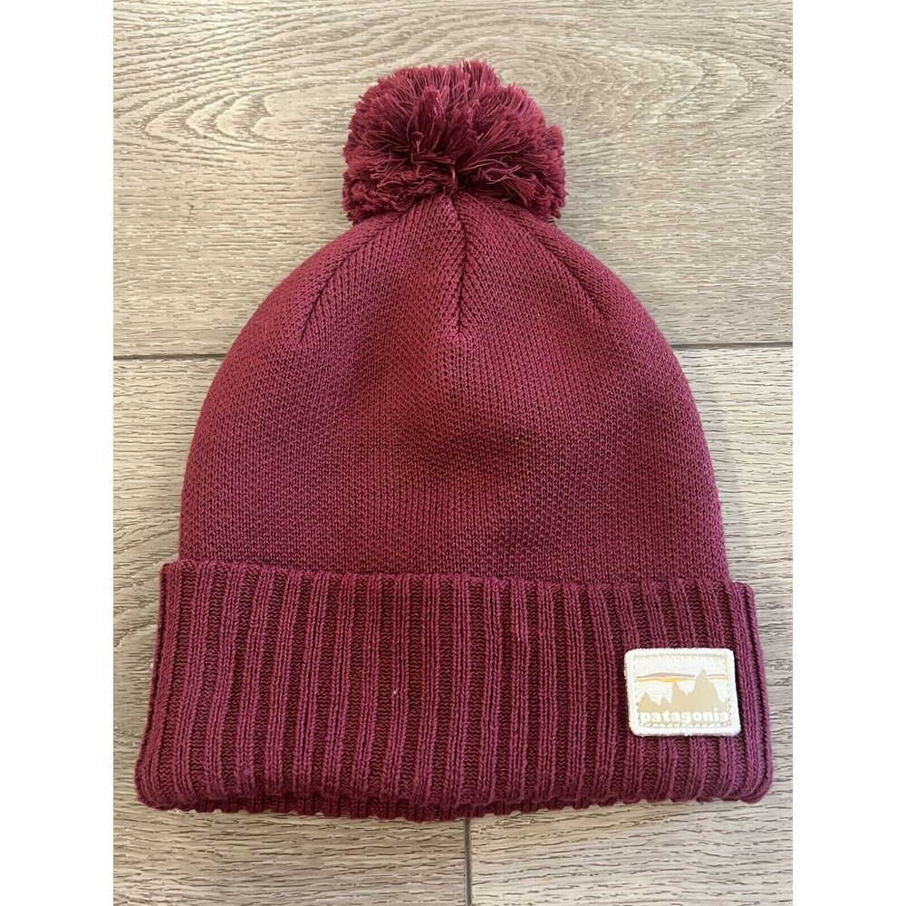 Patagonia Powder Town Pom Beanie‎ Men/Women Red- One Size New